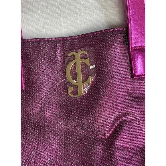 Juicy Couture Matallic Pink Denim Tote Bag New - Picture 4 of 8